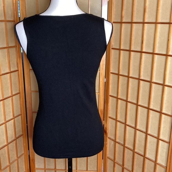 Belldini Top Knit Black Gold Pewter Sleeveless Layering Tank Top - Picture 2 of 12